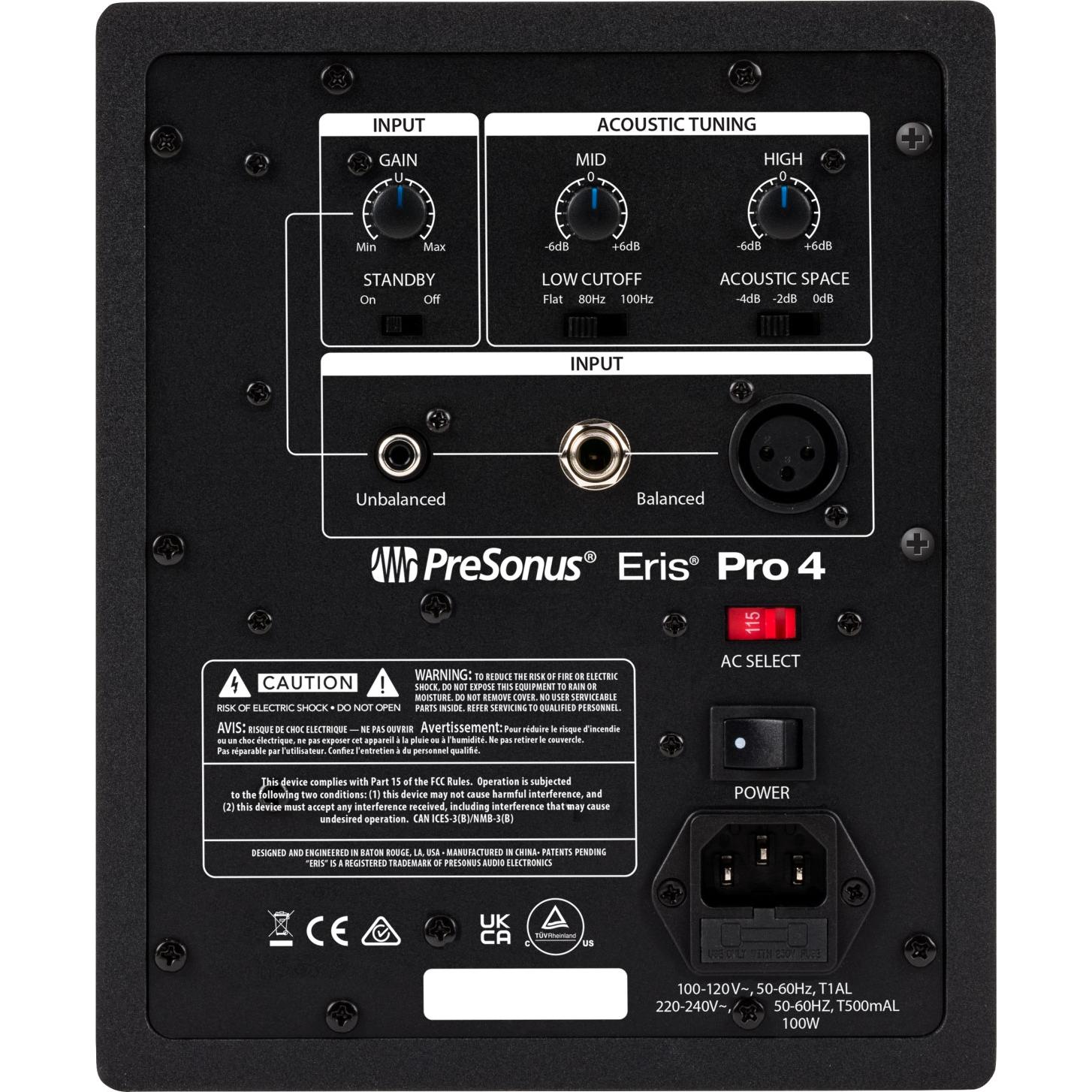 Thumbnail - PreSonus Eris Pro 4 (Aktiv, 1 Stk., 1x 80 W), Monitor Lautsprecher, Schwarz