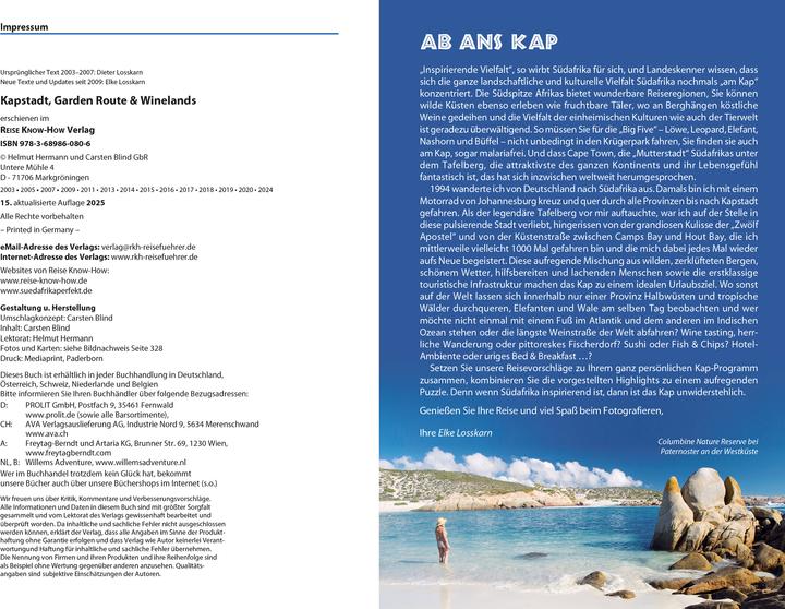 Image du produit Reiseführer Südafrika – Kapstadt, Garden Route & Winelands (Allemand, Elke Losskarn, 2025)
