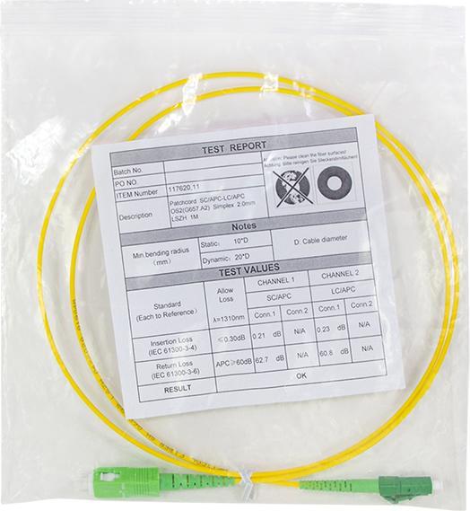 Actual product image LogiLink Fibre optic patch cable, SC-Simplex (CAT7, 1 m)