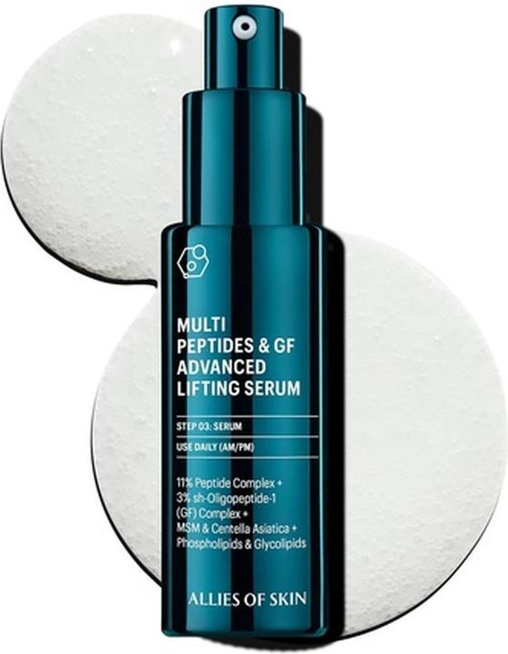 Actual product image Allies Of Skin Multi Peptides & GF Advanced Lifting Serum with 3% sh-Oligopeptide-1 and 9% Lifting P (30 ml)