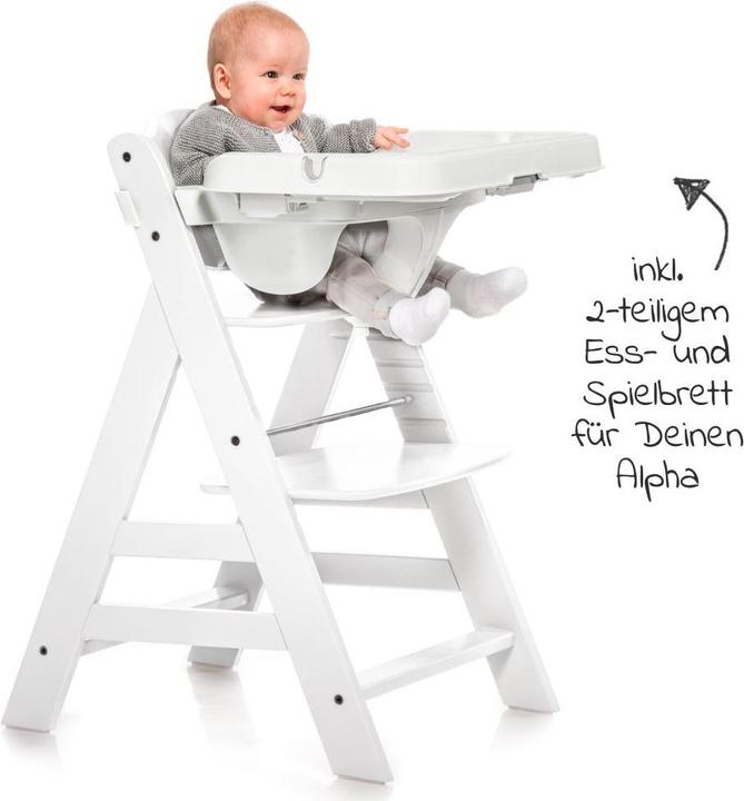 Actual product image Hauck Highchairs Highchair Alpha Plus White in economy set incl. seat cushion (Stair high chair)
