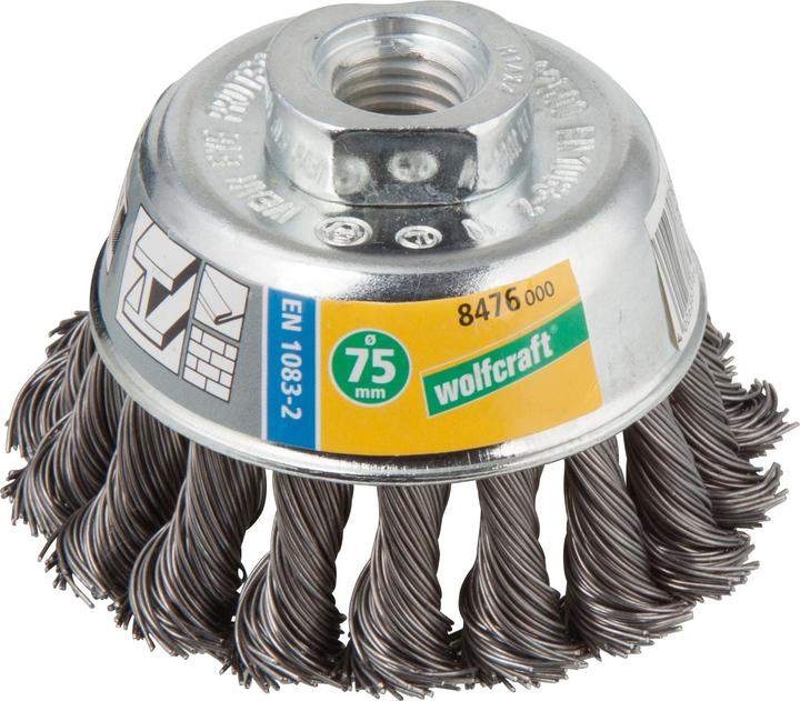 Actual product image wolfcraft wolfcraft 1 steel cup brush WS serrated M14 ø75mm