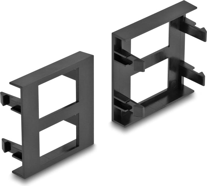 Image du produit Delock Cache de module Easy 45 2 x découpe rectangulaire 17 x 24,3 mm, 45 x 45 mm 5 pièces noir (Support mural)