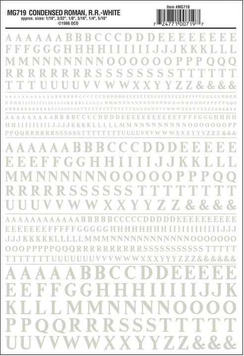 Actual product image Bachmann Trains Letters, narrow, white
