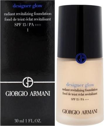 Actual product image Giorgio Armani Designer Glow Radiant Revitalizing Foundation SPF 15 by for Women 1 oz