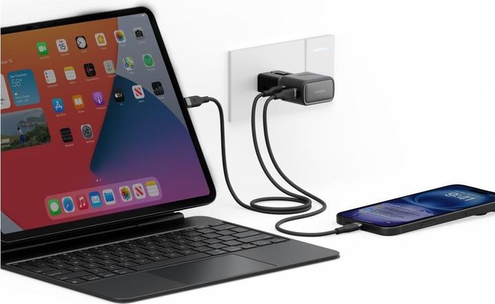 Produktbild dbramante1928 Wall charger Energea TravelGo Adapter 45 2xUSB-C 45W graphite-black (45 W, 2 Ports)