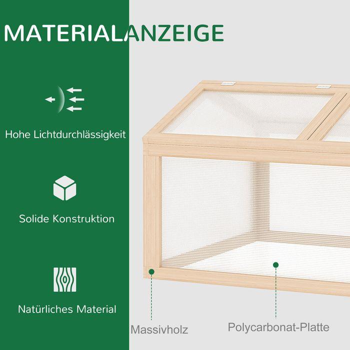 Actual product image Swisshandel24 Cold frame Greenhouse Greenhouse cold frame plant bed with cover made of wood and polycarbonate w