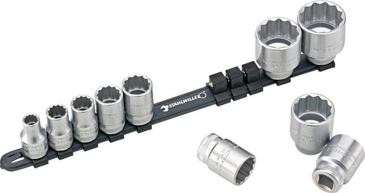 Stahlwille Clés à douille douze pans 12918, 1/2" (13 mm, 30 mm, 32 mm, 14 mm, 17 mm, 19 mm, 27 mm, 22 mm, 10 mm, 24 mm)