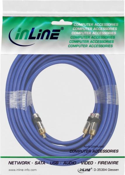 Actual product image InLine Cinch cable AUDIO, gold-plated plugs, 2x Cinch (10 m, Cinch)