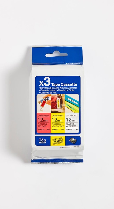 Immagine prodotto Brother Multipack TZe-31M3 (1.20 cm, Giallo, Rosso, Nero, Bianco)