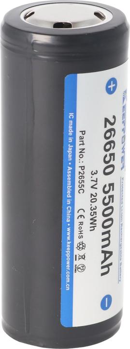 Actual product image Keeppower Akku 26650, PCB geschützt (1 pcs., 26650, 5500 mAh)