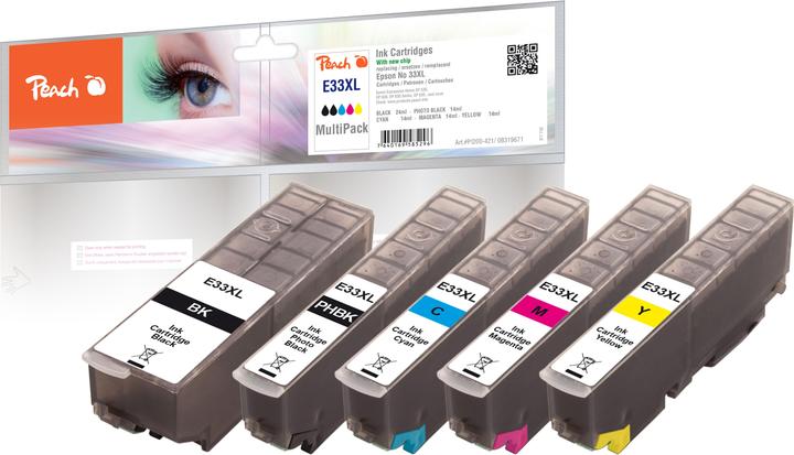 Produktbild Peach 33XL MultiP bk, c, m, y (M, Y, C, PBK, BK)
