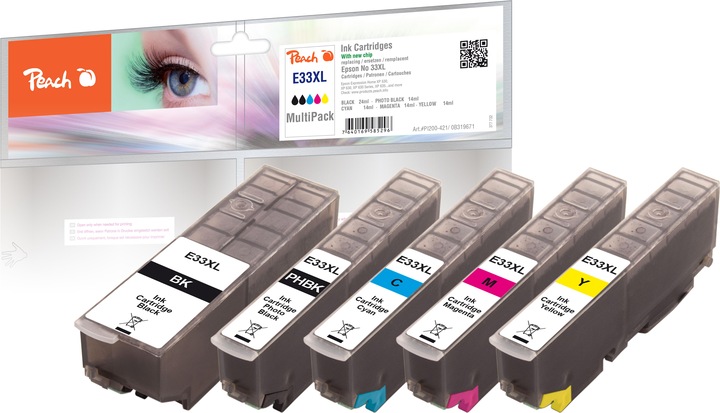 Actual product image Peach 33XL MultiP bk, c, m, y (M, Y, C, PBK, FC)