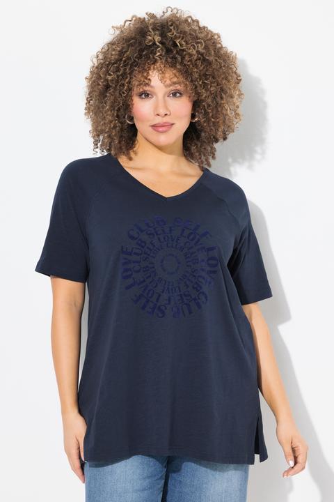 Produktbild Ulla Popken T-Shirt, Flockdruck, V-Ausschnitt, Raglan-Halbarm (46, 48)