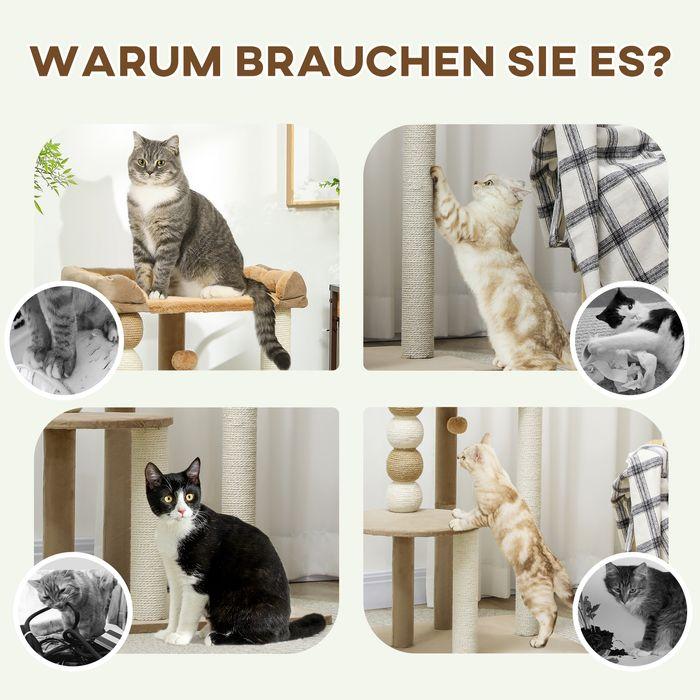 Produktbild Swisshandel24 Kratzbaum 86 cm Katzenbaum mit Spielball, für Katzen bis 7 kg, Kaffee (86 cm, Kaffee)