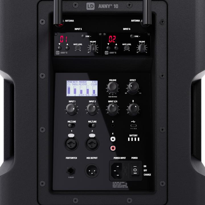 Produktbild LD Systems ANNY® 10 HHD 2 B5 - 10" Mobiler Bluetooth® PA-Lautsprecher mit Akku, Mixer und 2x Funkmikrofon (1x 80 W)