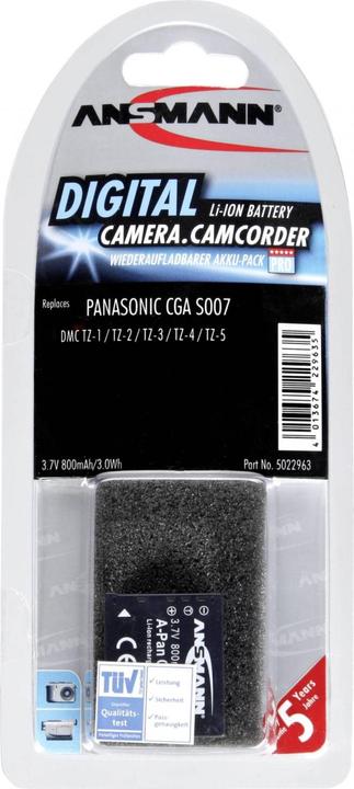 Image du produit Ansmann Panasonic CGA-S007 Batterie rechargeable (Batterie de l'appareil photo)