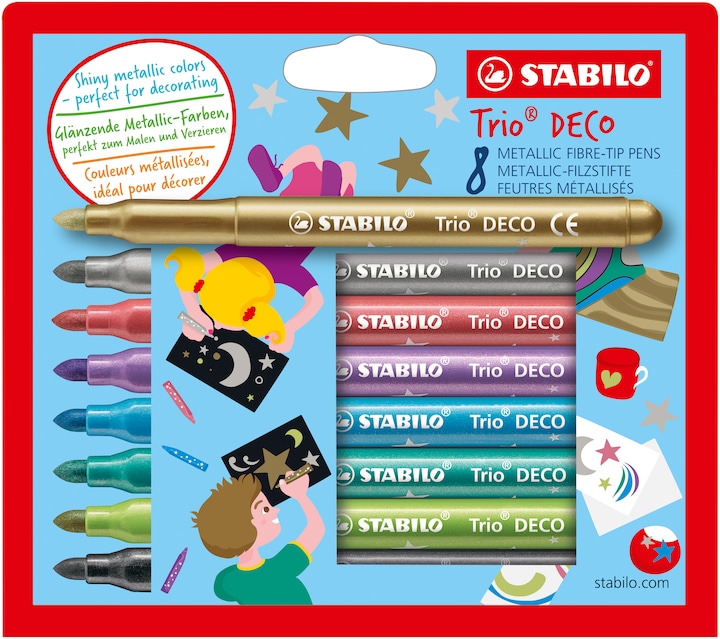 Image du produit STABILO Crayon feutre métallique Trio DECO (Multicolore, 8 x)