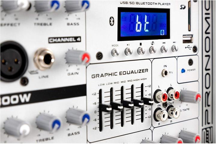 Immagine prodotto Pronomic PM83U 8 channels power mixer with USBSDBluetooth MP3 player (Mixer da studio e live)