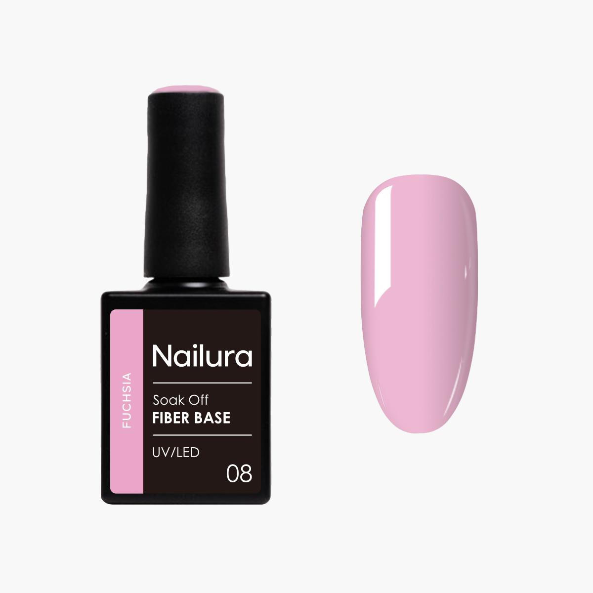 Nailura, Smalto per unghie, - Fiber Base - Fuchsia - 10 ml (Fucsia, Base Coat)