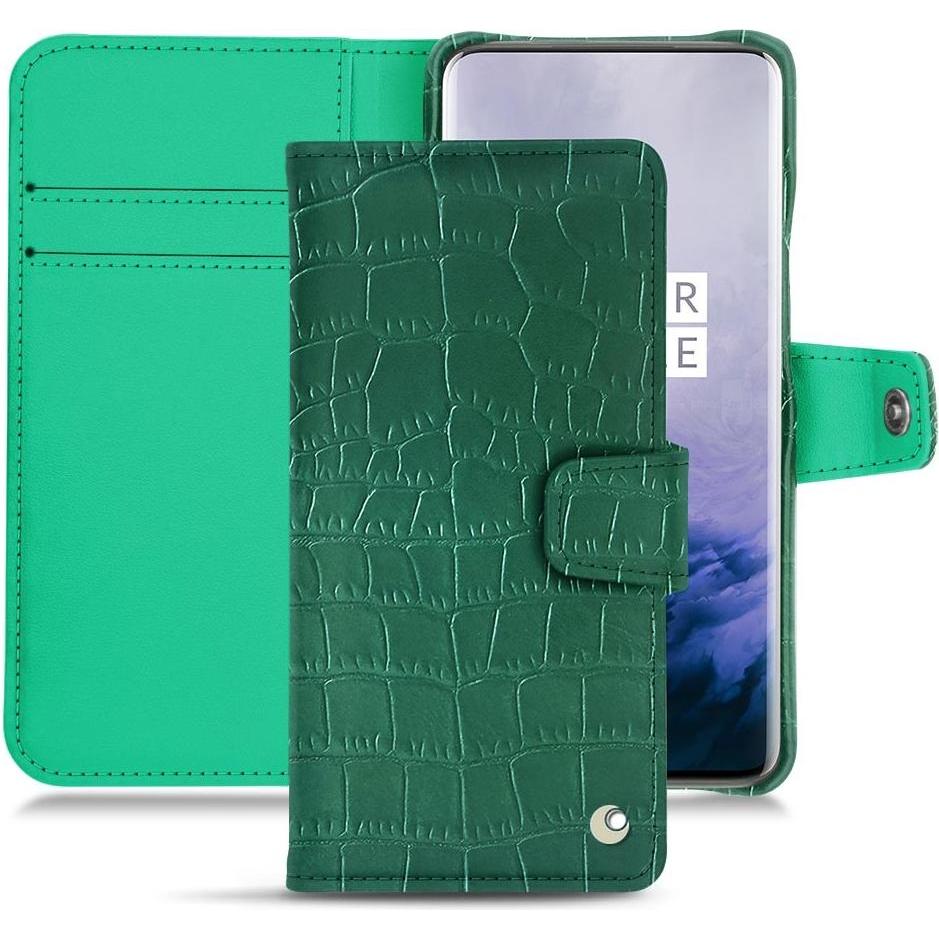 Noreve Lederschutzhülle Wallet (OnePlus 7 Pro), Smartphone Hülle, Grün