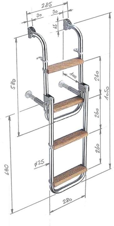 Produktbild Compass Badeleiter mit Teakstufen