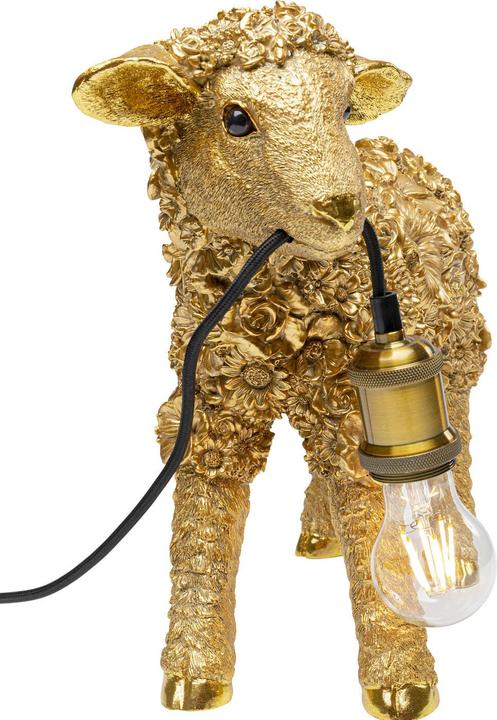Actual product image Kare Design Table lamp Animal Flower Sheep Gold 36cm (E27)