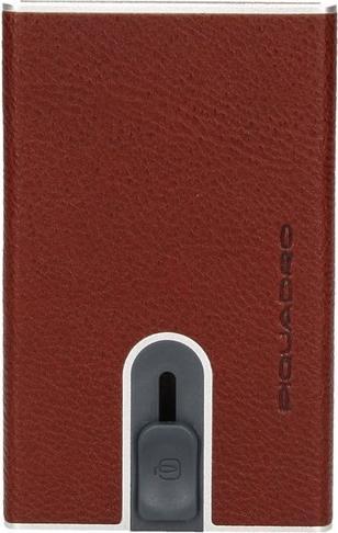 Piquadro Leather Card Holder, Burgundy, Unisex