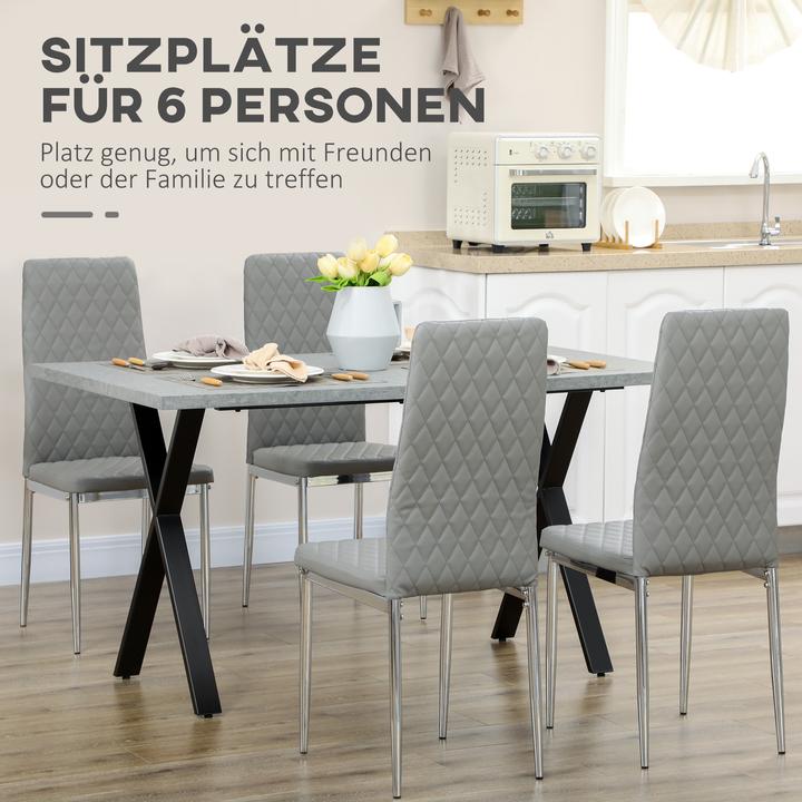 Actual product image Homcom Dining table with steel legs (140 x 80 x 76 cm)