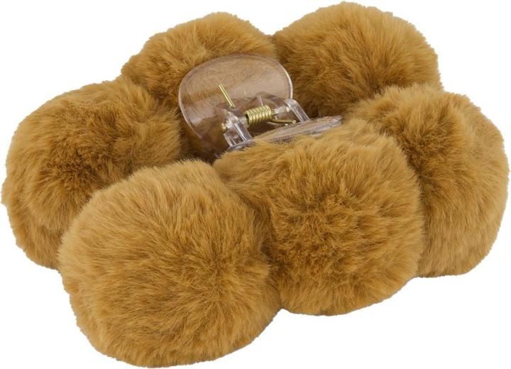Immagine prodotto Trisa Capelli - Fermaglio per capelli in finta pelliccia con pompon marrone (1 pz.)