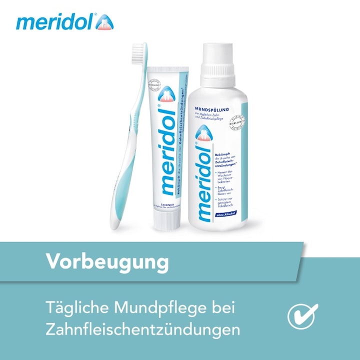 Actual product image Meridol med CHX 0.2 % solution for application in the oral cavity, 300 ml solution (300 ml, Mouthwash)