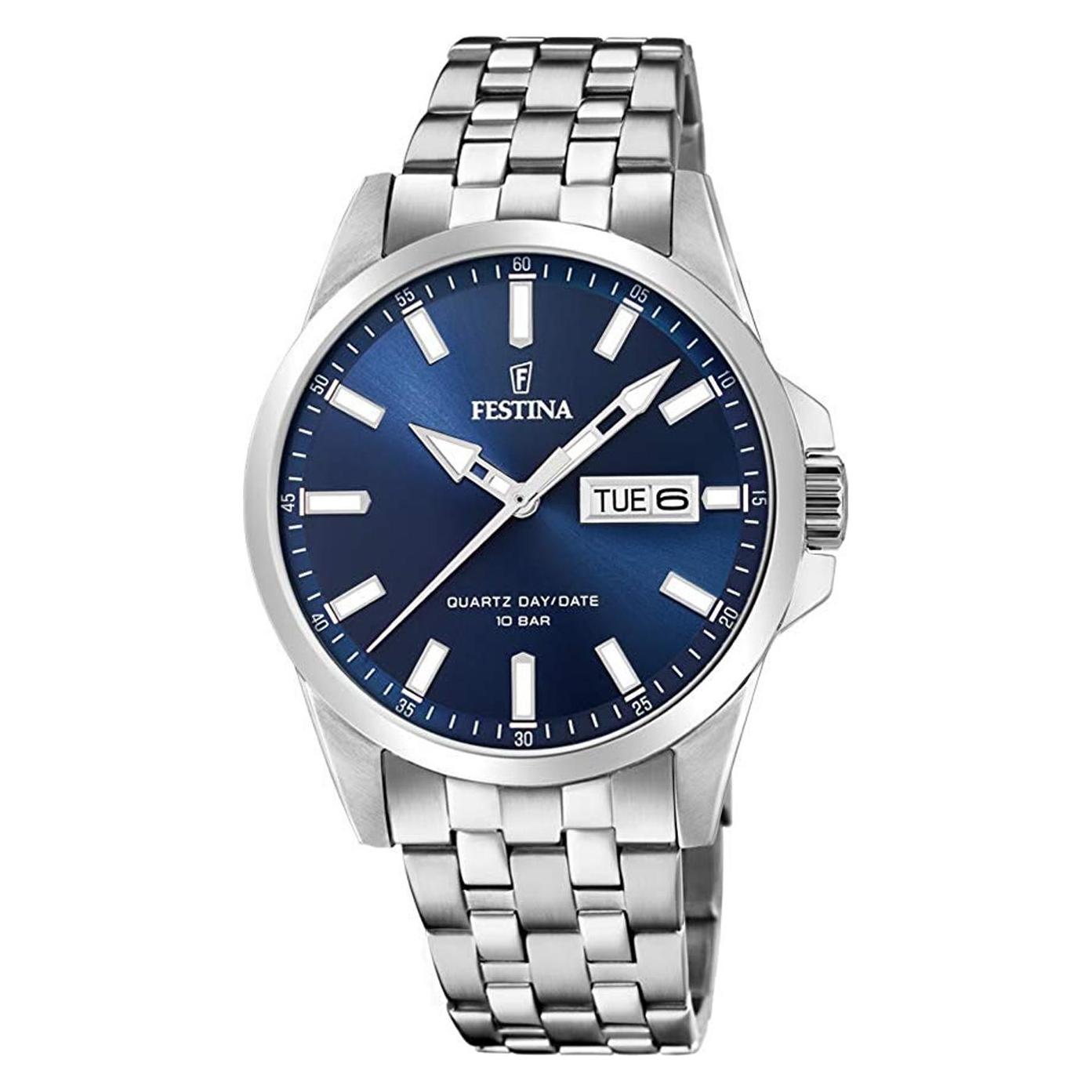 Festina, Armbanduhr, Klassik, Silber, (Analoguhr, 41 mm)