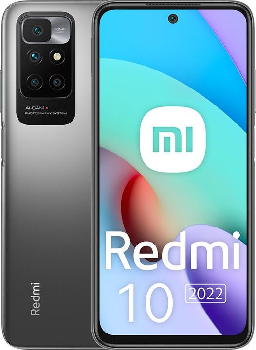 Produktbild Xiaomi Redmi 10 2022 (128 GB, Carbon Gray, 6.50", Hybrid Dual SIM, 4G)