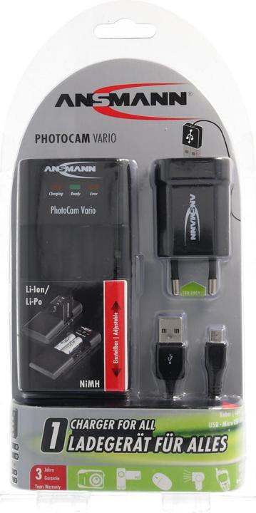 Produktbild Ansmann Universalladegerät Powerline Vario mit verschiebbaren Ladekontakten für Akkupack, Kamera,... (Kamera Akku Ladegerät)