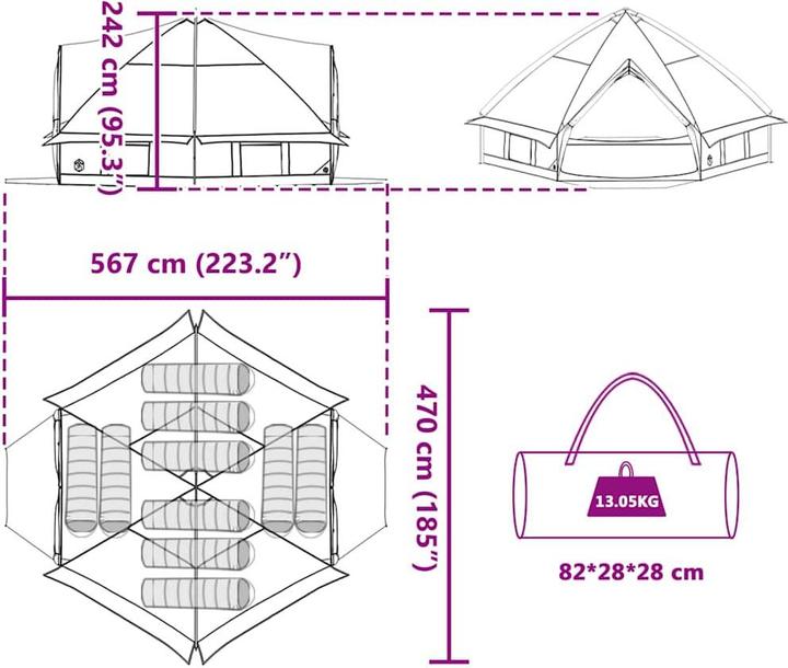 Produktbild vidaXL Campingzelt (13 kg)