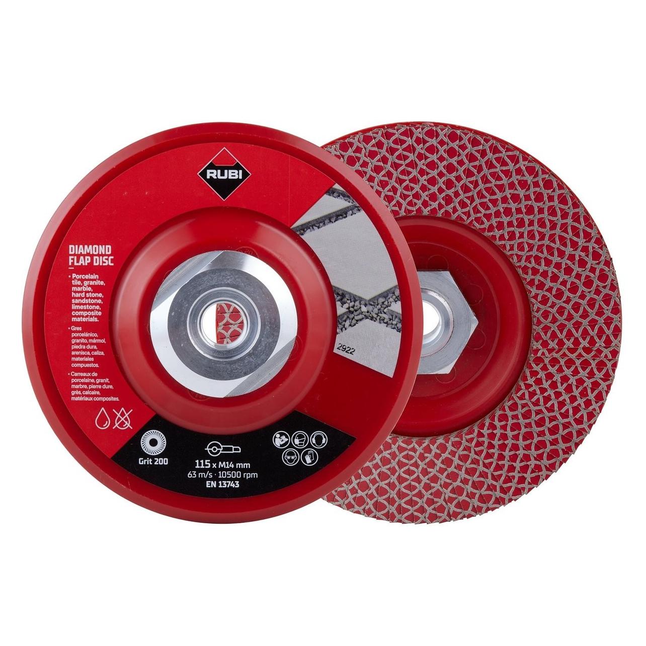 Rubi, Schuurmiddelen, Flap Disc 200 Fijne Korrel Grit 125mm M14 - 32939 (200)