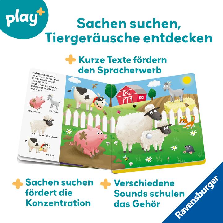 Produktbild Ravensburger Play+ Mein allererstes Soundbuch: Tierkinder (Deutsch)