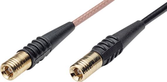 TE Connectivity Konfektioniertes HF-Kabel, SMB Männlich Gerade - SMB Männlich Gerade, 250mm, Schwarz