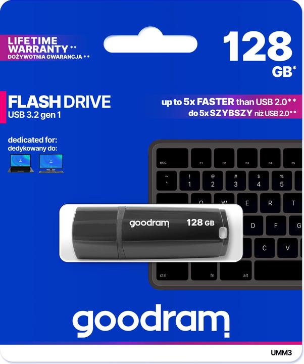 Produktbild Goodram USB-Stick 128GB UMM3 black USB 3.0 (128 GB, USB-A)