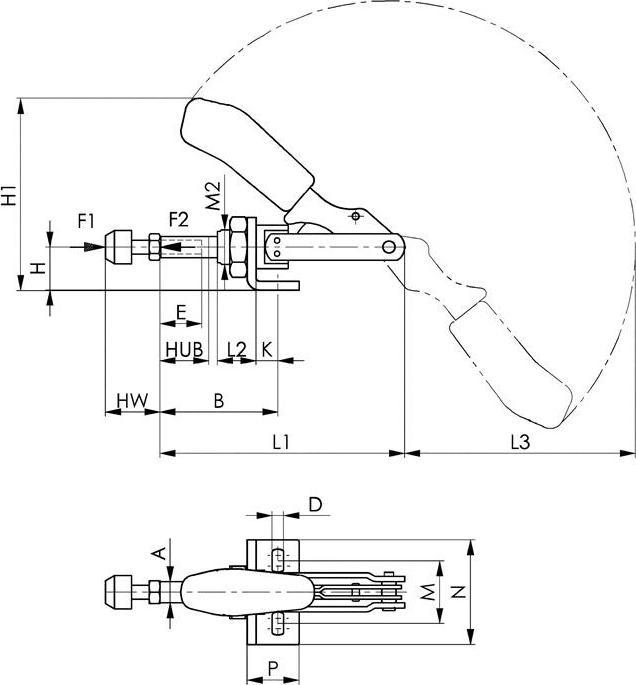 Actual product image Amf Push-pull type toggle clamp