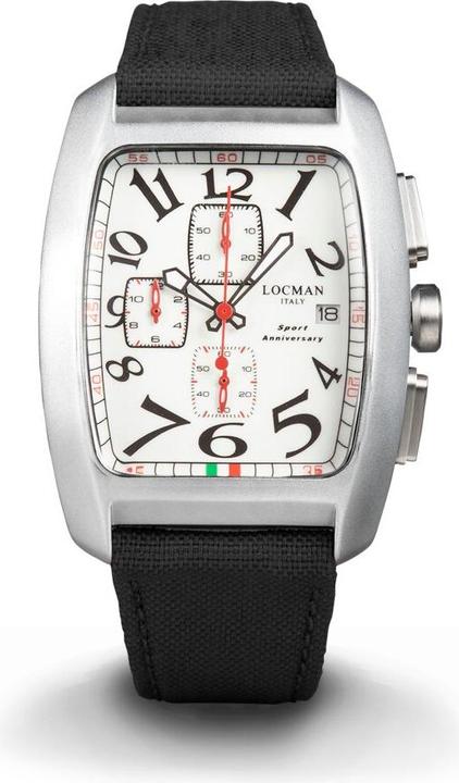 Produktbild Locman Italy Herrenuhr Sport Anniversary Chrono schwarz/weiss Ref. 0470 (Chronograph, 37 mm)