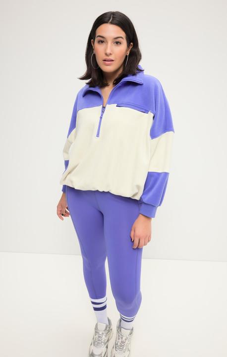 Produktbild Studio Untold Fleece-Sweater, Boxy Shape, Colorblocking, Stehkragen mit Zipper (58)