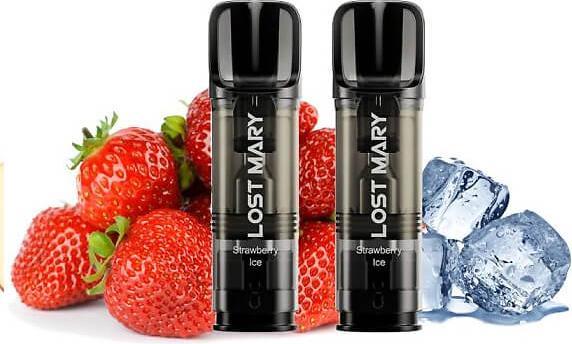 Lost Mary Pack 2 Vorgefüllte Einweg Patronen Tappo Strawberry Ice - 600 Puffs (Fragola)