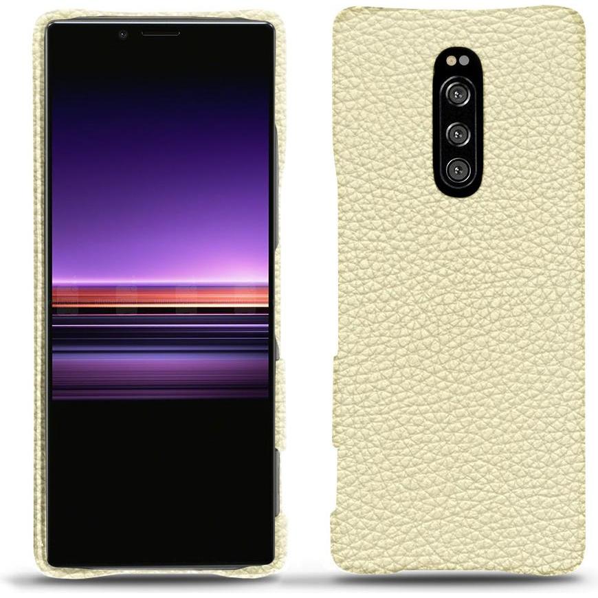 Noreve Lederschutzhülle (Sony Xperia 1), Smartphone Hülle, Weiss