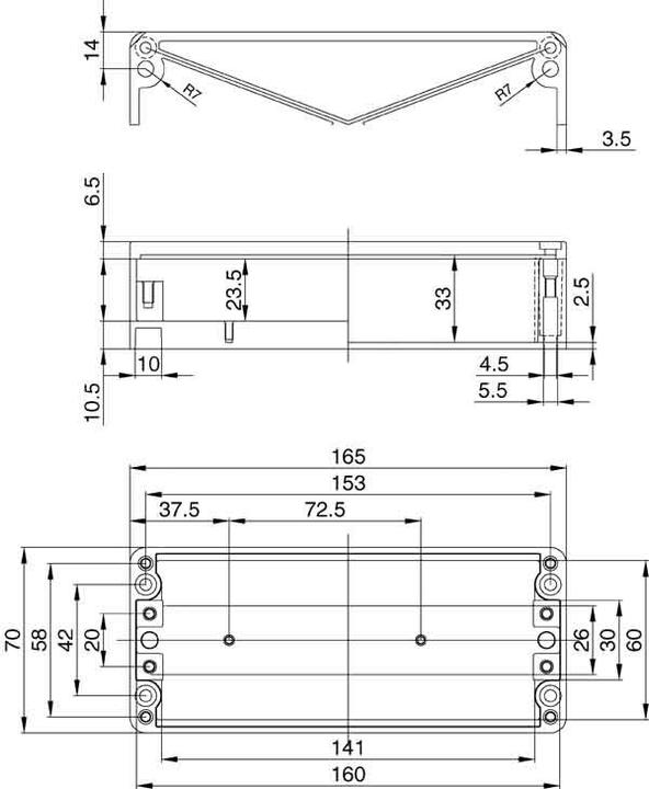 Produktbild Weidmüller Universal-Gehäuse 45 x 165 x 7 (Gehäuse)