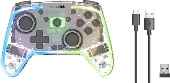 Produktbild Speedlink RAIT NX RGB Gamepad - Wireless/Wired - for PC/Android/Switch OLED/Lite, clear transparent (Android, PC, Switch Lite, Switch OLED)