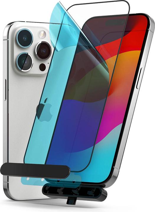 Immagine prodotto Ringke Proteggi schermo iPhone 15 Pro Max Vetro temperato Premium 9H con maschera di installazione (1 Pezzo/i, Apple iPhone 15 Pro Max)
