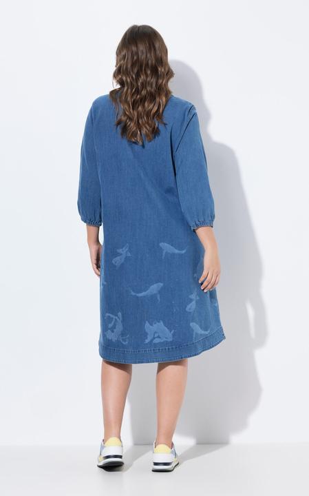 Immagine prodotto Laurasøn Abito di denim con maniche a 3/4 e scollo a V (40)