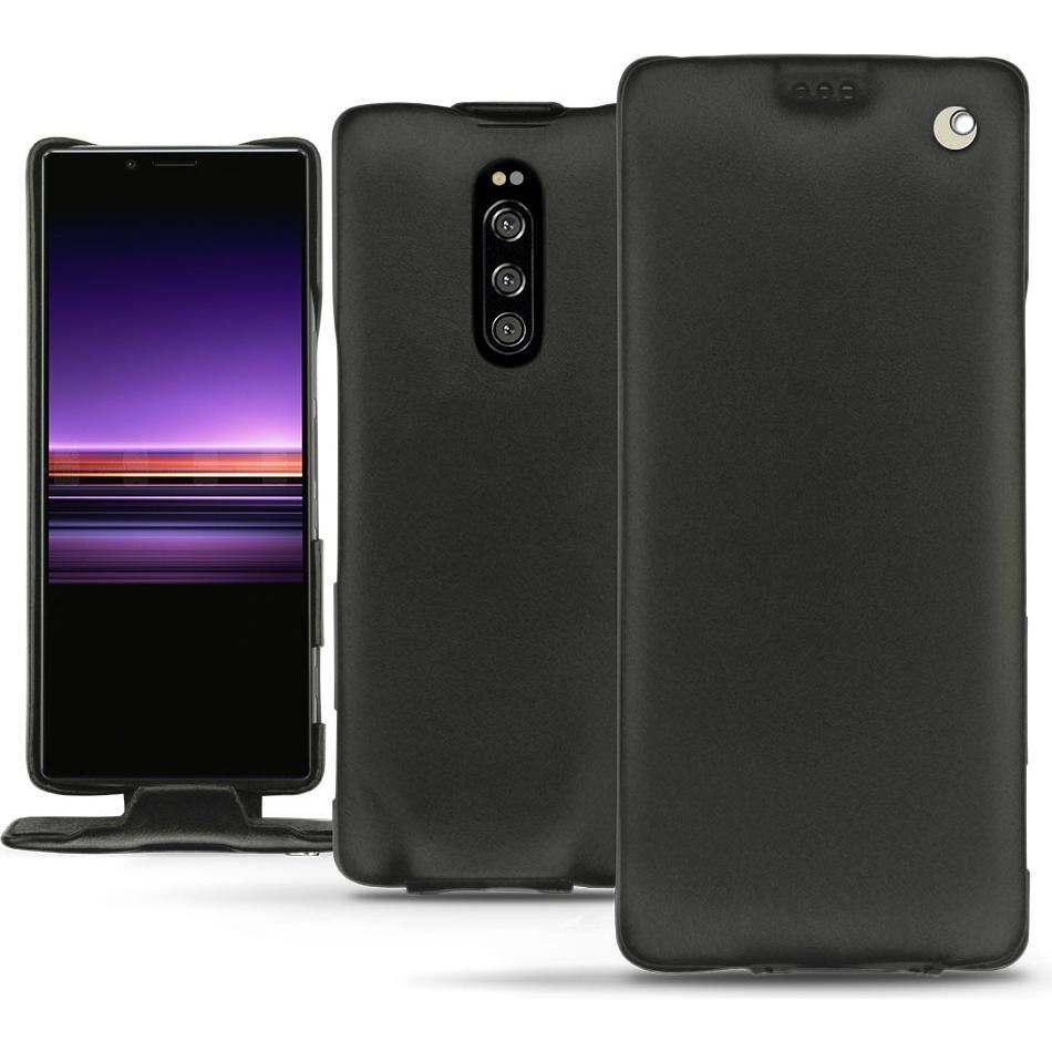 Noreve Lederschutzhülle vertikal (Sony Xperia 1), Smartphone Hülle, Schwarz