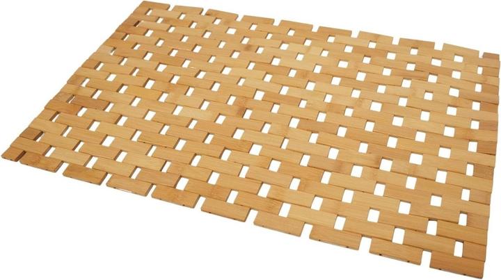 Hermex Bamboo doormat Bamboo bath mat Bath mat Bathroom runner (60 x 40 cm)